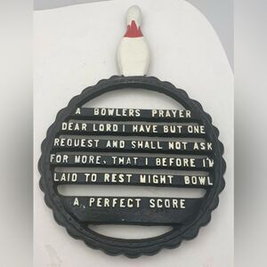 Vintage Bowling-Theme Trivet / Pot Stand — Kitchen Décor